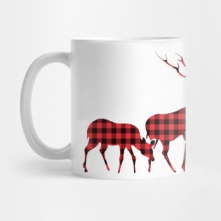 Buffalo Plaid Christmas Reindeer Mug